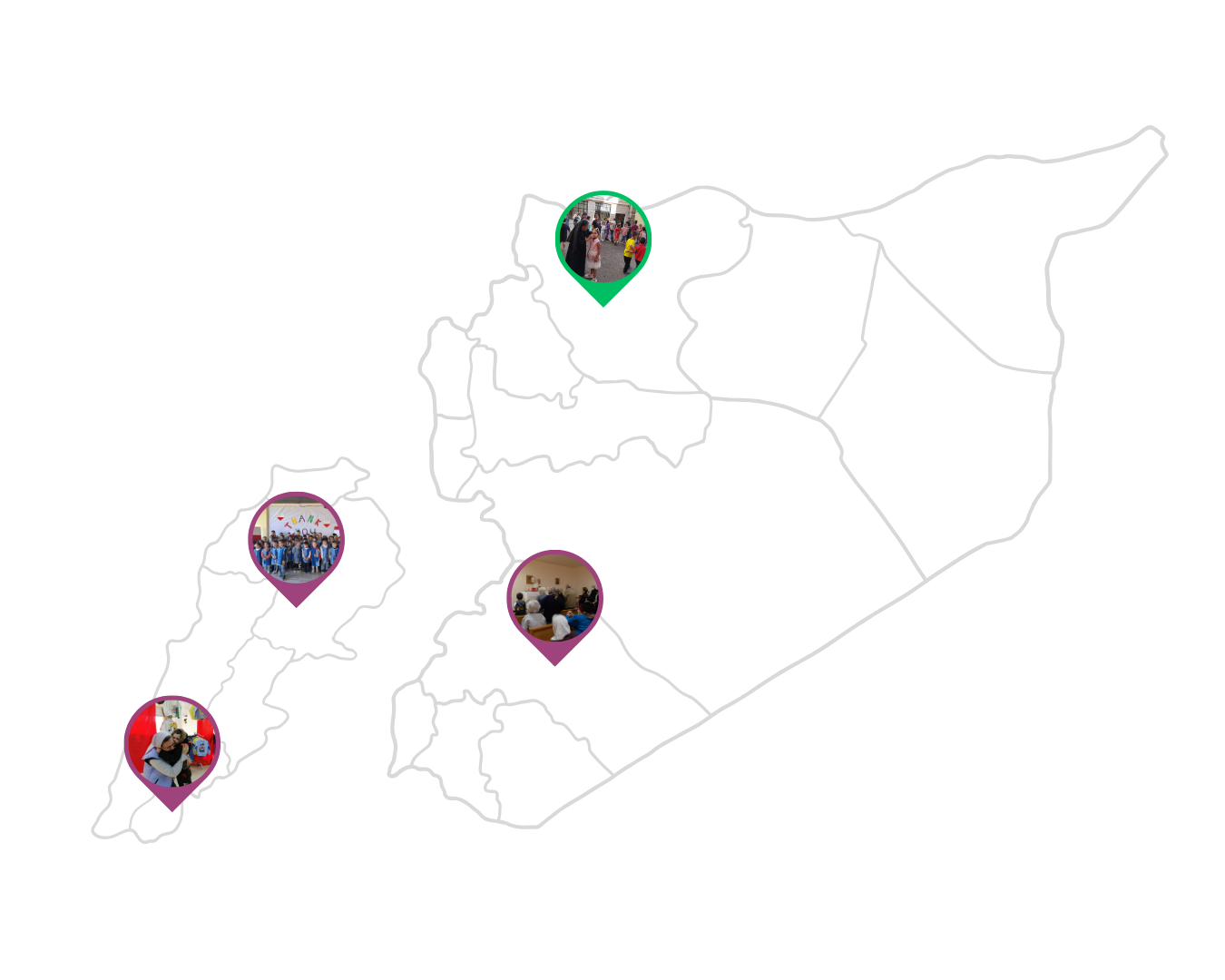 Syria and Lebanon project map