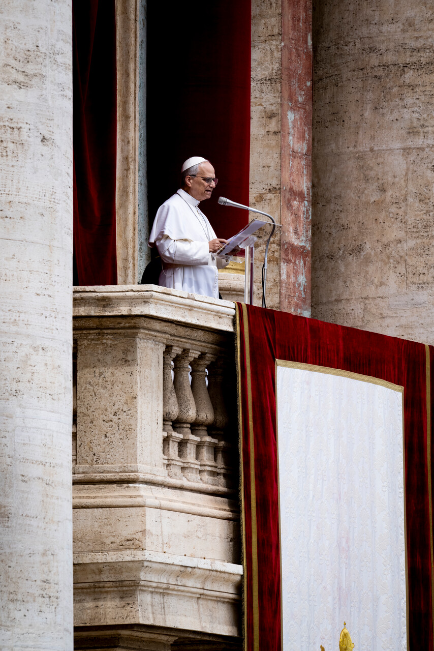 Pope Leo XIV addressing the crowd