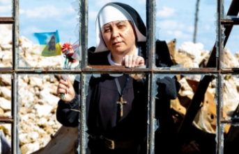 Sister in destroyed church in Ukraine
