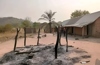 The aftermath of a terrorist attack in Nigeria in June 2025