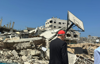 Cardinal Pierbattista Pizzaballa, the Latin Patriarch of Jerusalem, visiting Gaza