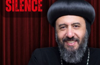 A thumbnail with Archbishop Angaelos and the title of the podcast episode Defending Religious Freedom