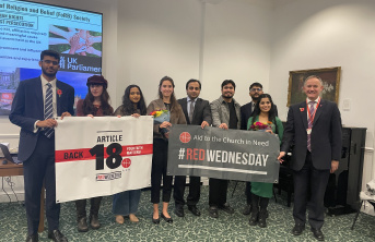 Ribqa Nevash and Farhan Saleem with representatives of KCL FoRB and ACN