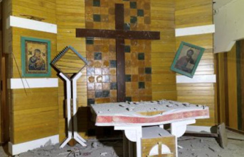 Drone-damaged Blessed McGivney Apartment Complex, Ankawa, Erbil