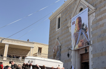 Father Pierre El-Raï’s funeral in Lebanon, killed after being hit by Israel Defense Forces’s tank fire