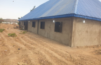 Completed shelter for families left homeless after village attack in Nigeria