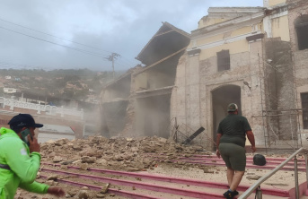 Church of San Sebastian de Maiquetia in La Guaira after the earthquake