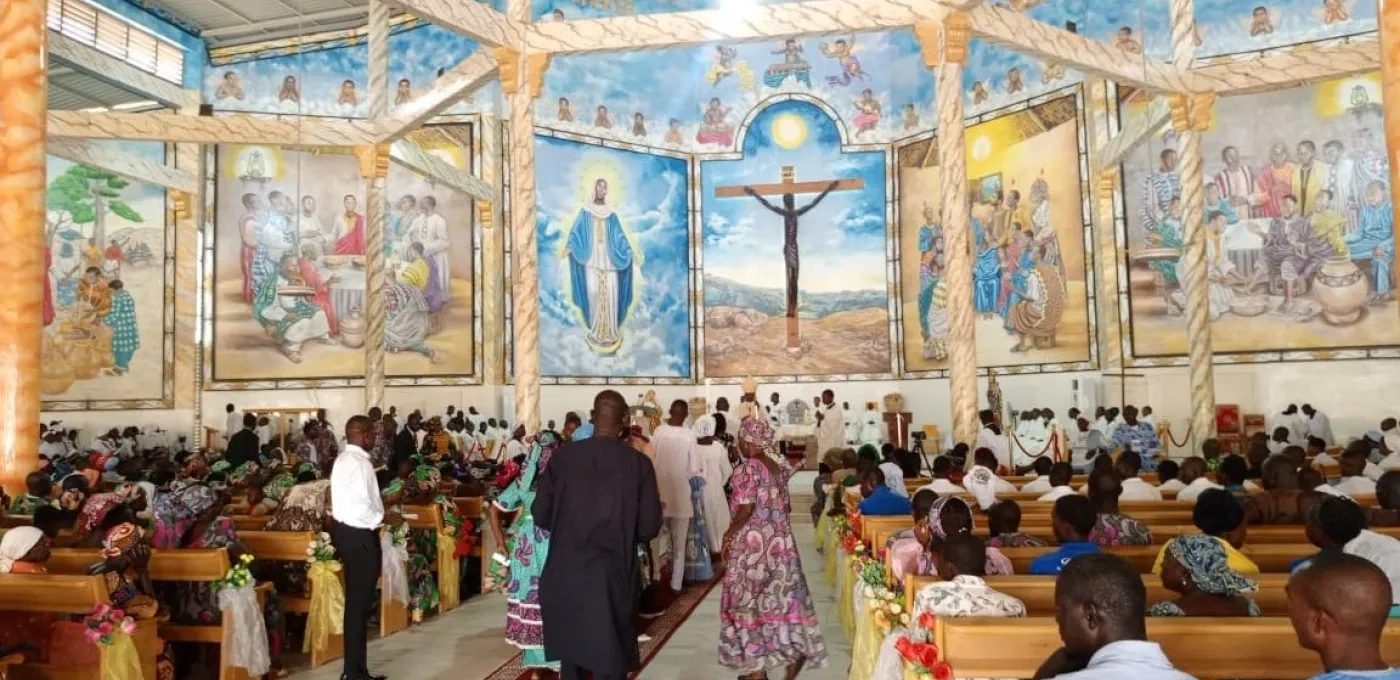 Ordination of priests in the new cathedral in Cameroon.