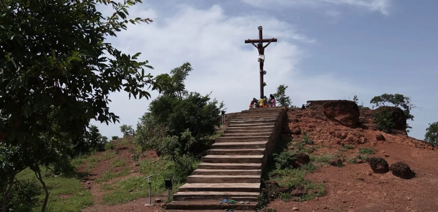 Pilgrims praying at the Shrine of Our Lady of Yagma, Burkina Faso.