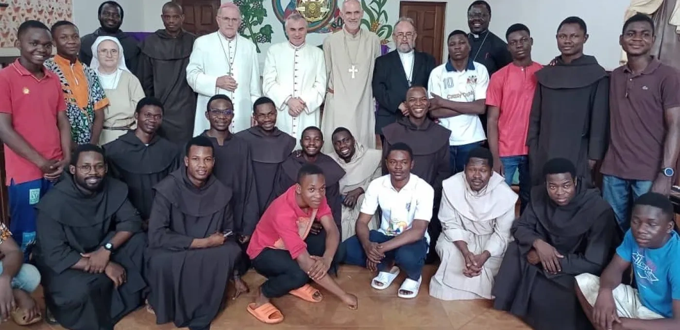 Bishop-elect with bishops and the Carmelite community in Africa