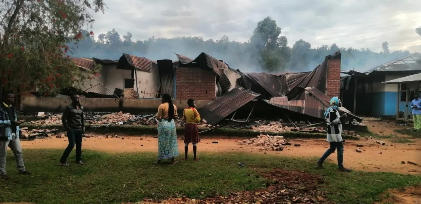 The aftermath of an attack on a hospital in DRC.