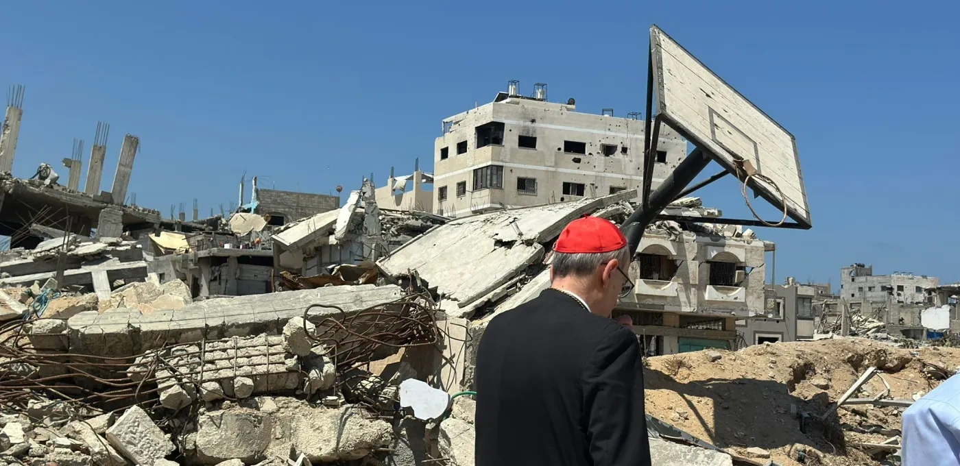 Cardinal Pierbattista Pizzaballa, the Latin Patriarch of Jerusalem, visiting Gaza