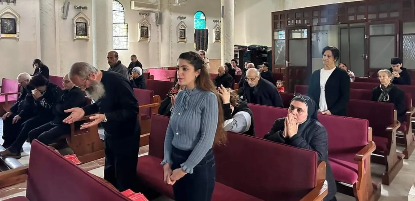 Mass at the Holy Family Church in Gaza City.