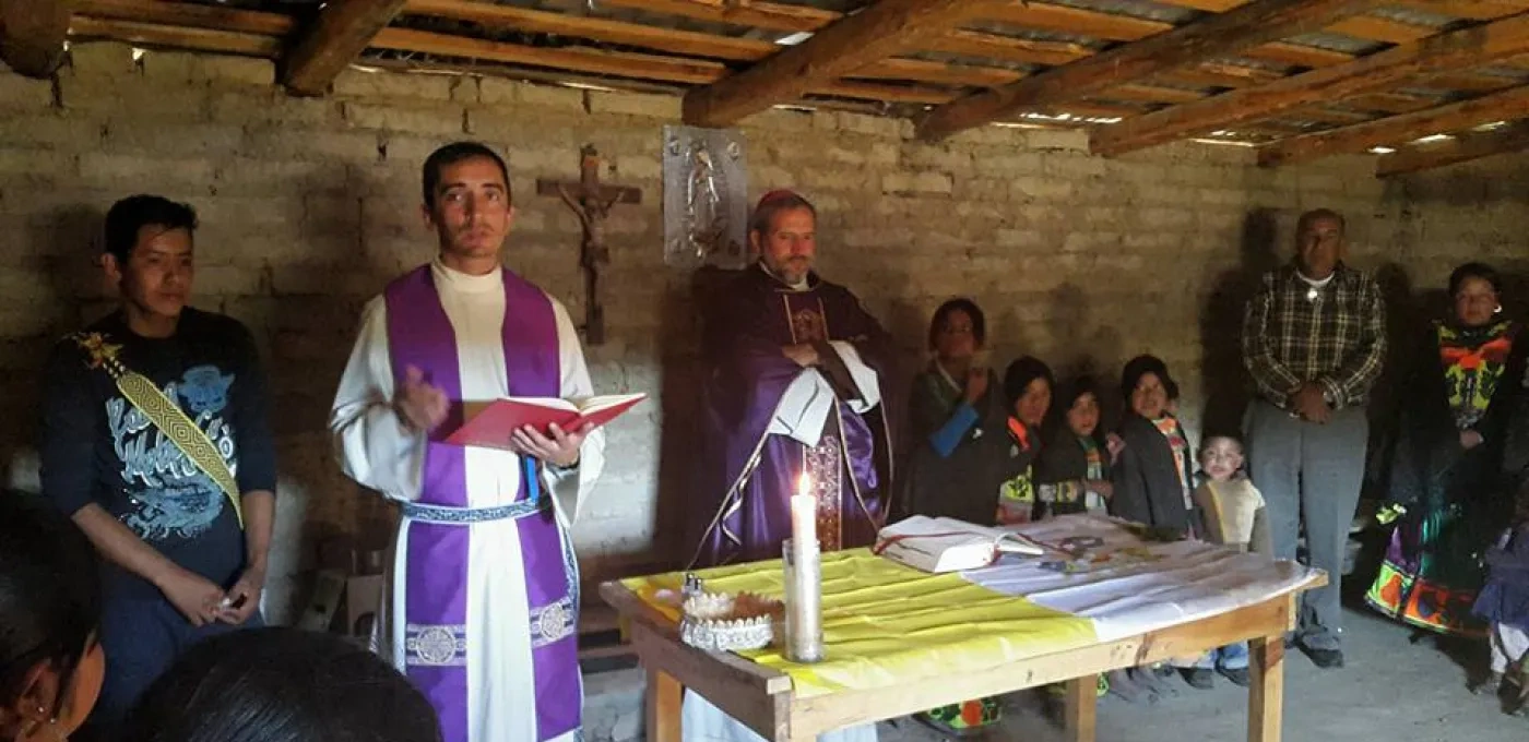 Bishop presiding over a Mass in Mexico