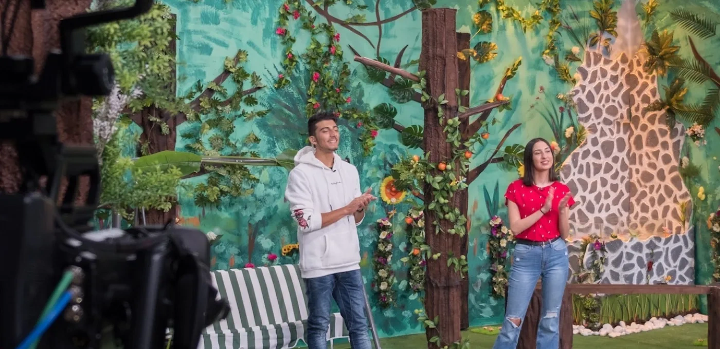 A SAT-7 studio for a children's programme.