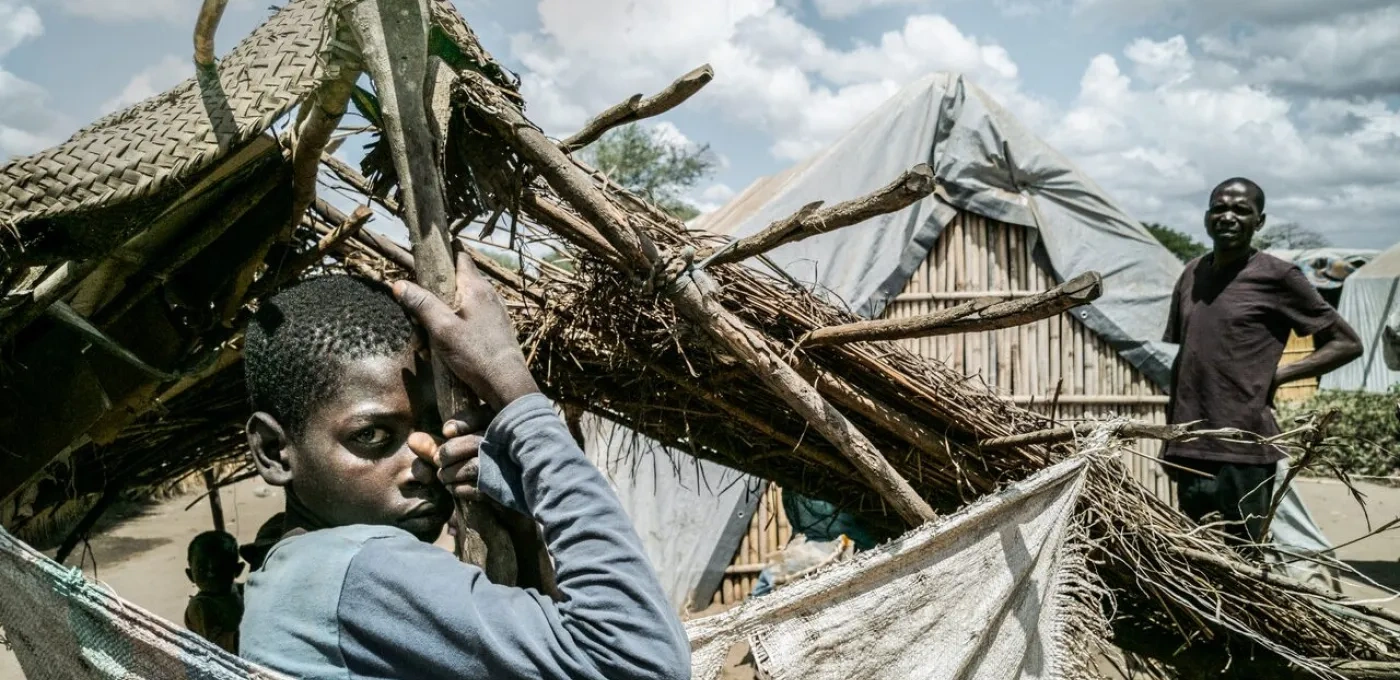 An IDP camp in Mozambique.