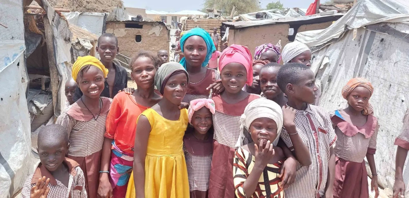 Children at a refugee settlement in Nigeria.