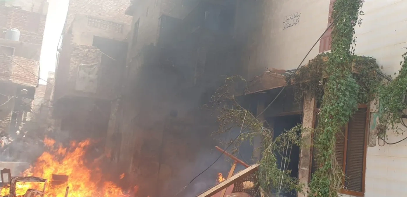 Fire burning during arson attacks in Jaranwala