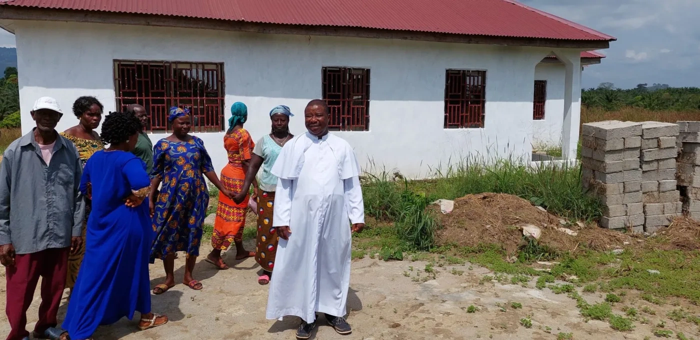 Priest and congregation in Sierra Leone