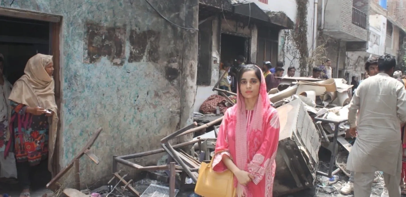 Ribqa Nevash in Jaranwala, Punjab, Pakistan a week after the anti-Christian riots in August 2023.