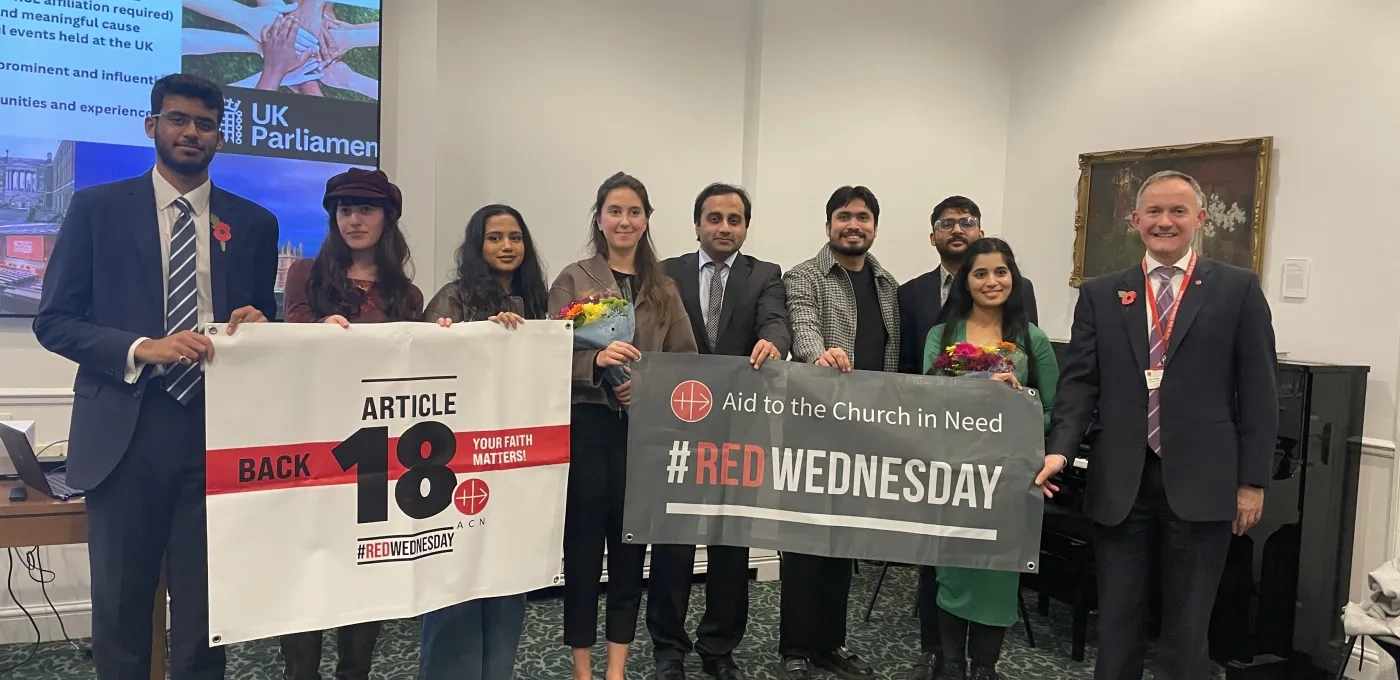 Ribqa Nevash and Farhan Saleem with representatives of KCL FoRB and ACN