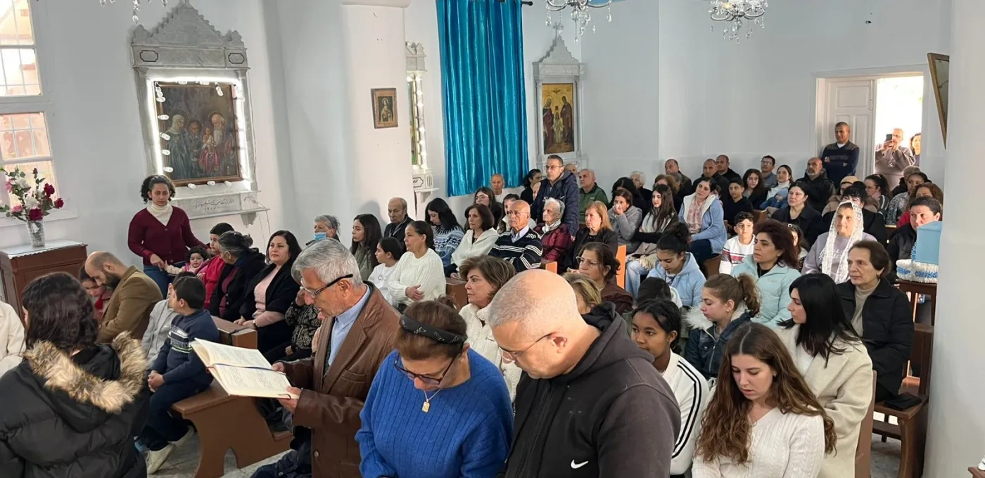 Archbishop Georges Iskandar of Tyre saying Mass 