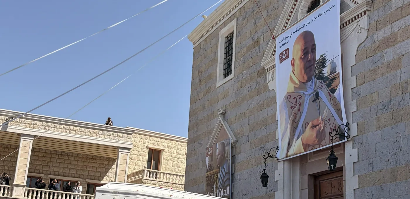 Father Pierre El-Raï’s funeral in Lebanon, killed after being hit by Israel Defense Forces’s tank fire