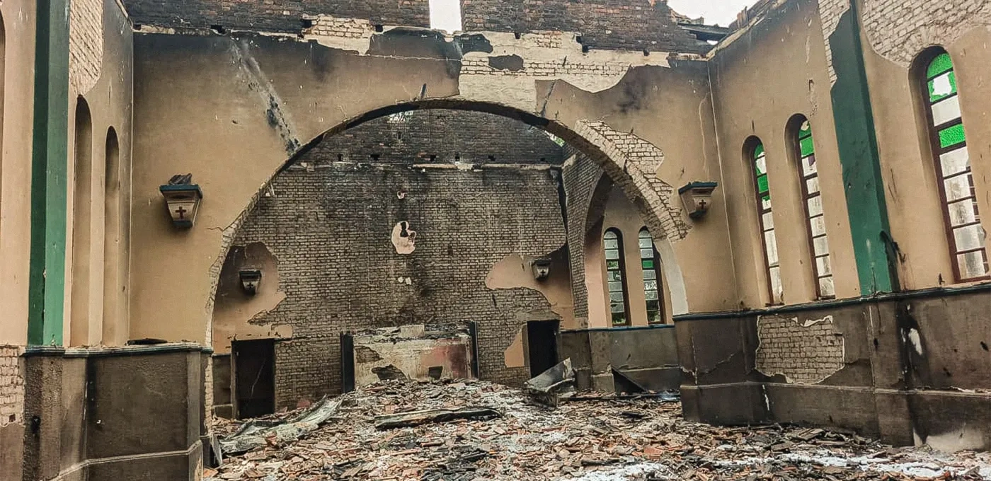 Saint Louis de Montfort Church reduced to rubble 