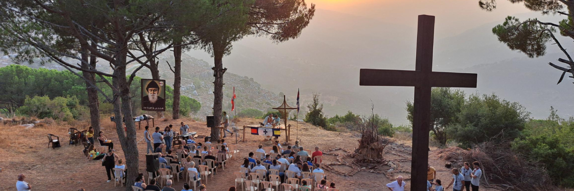 Christians gather to celebrate mass outside in Lebanon