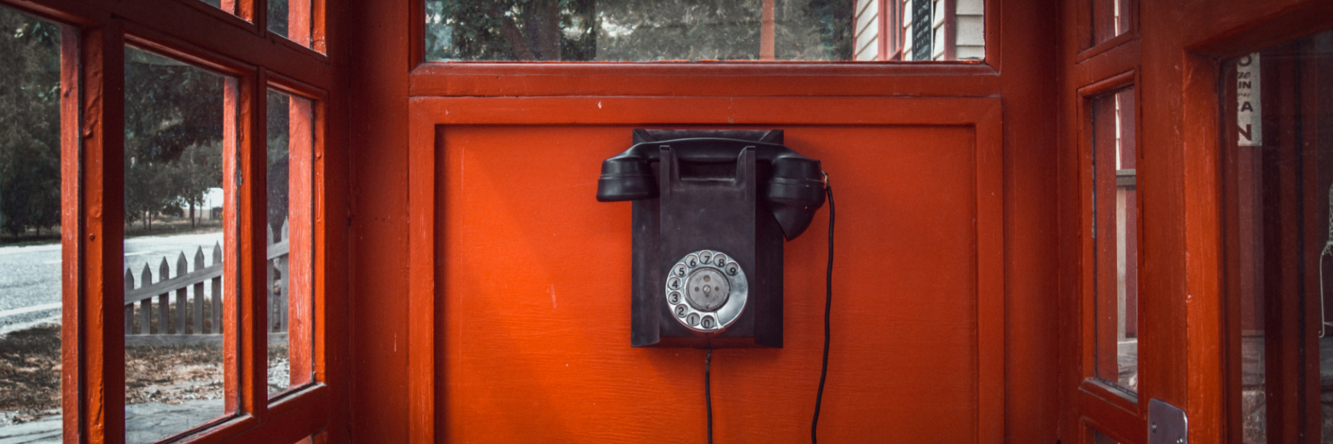 Phone is a red British phonebox