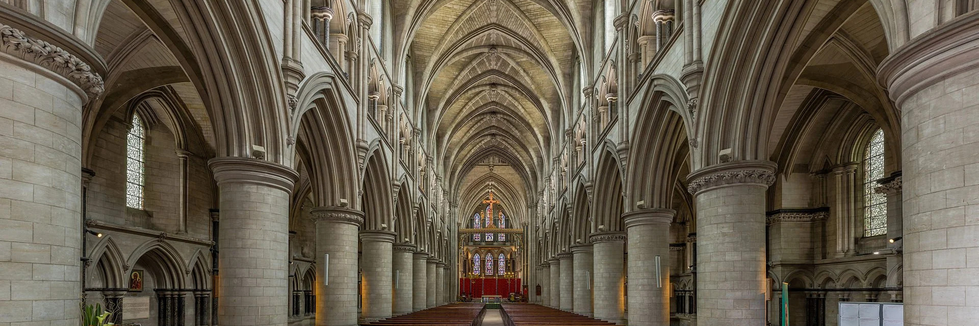 The interior of the Cathedral Church of St John the Baptist in Norfolk