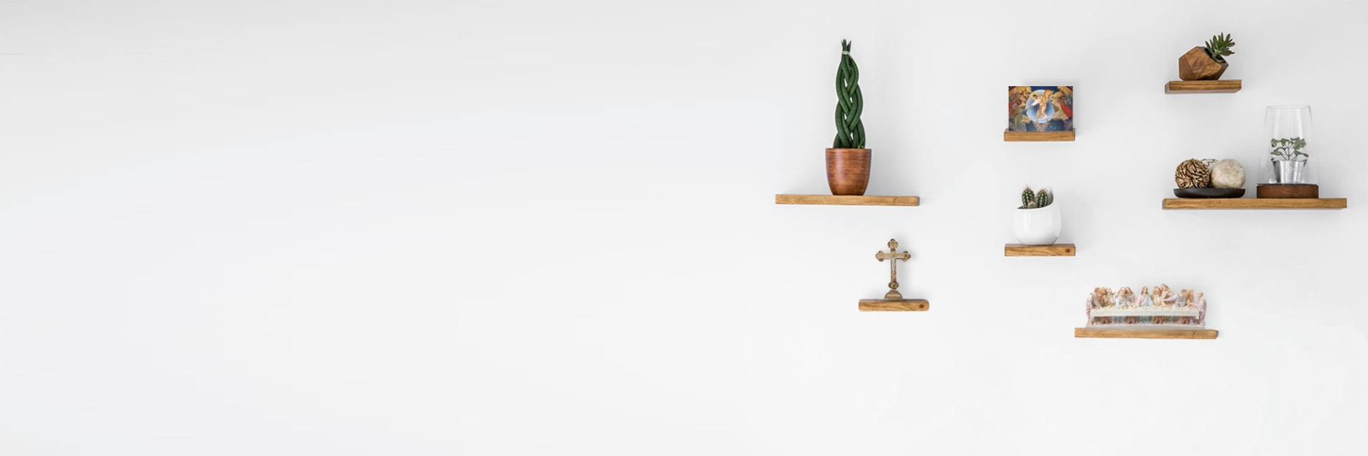 Products displayed on shelves