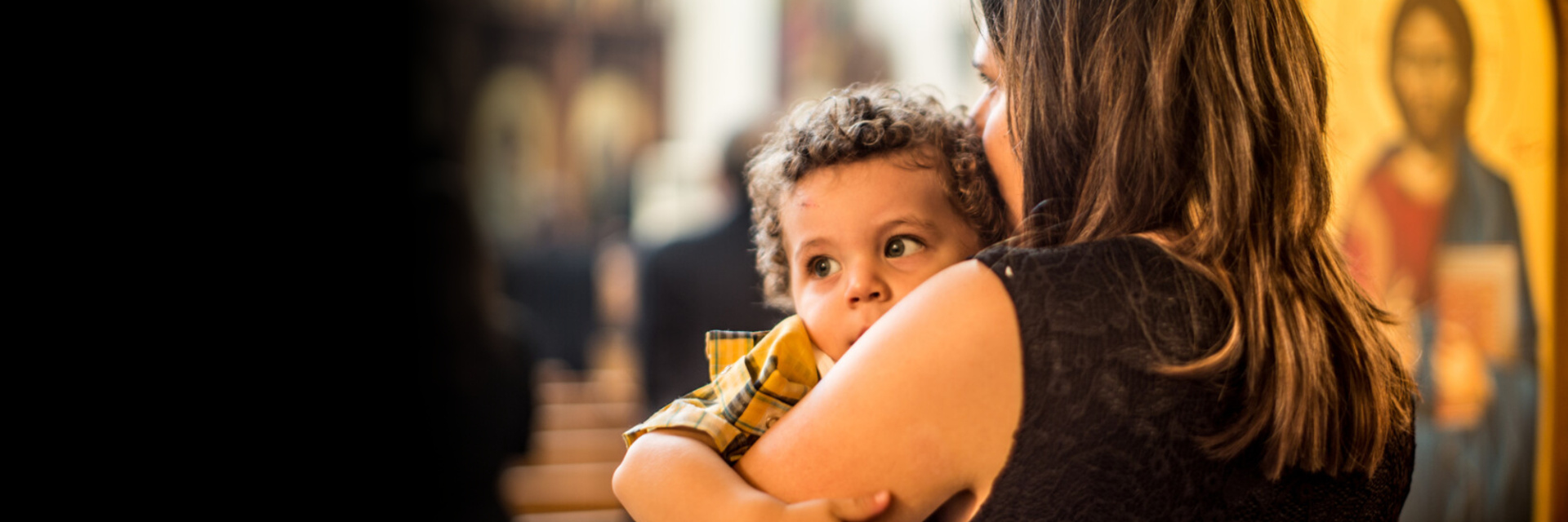 Mother and child in a Church in Syria