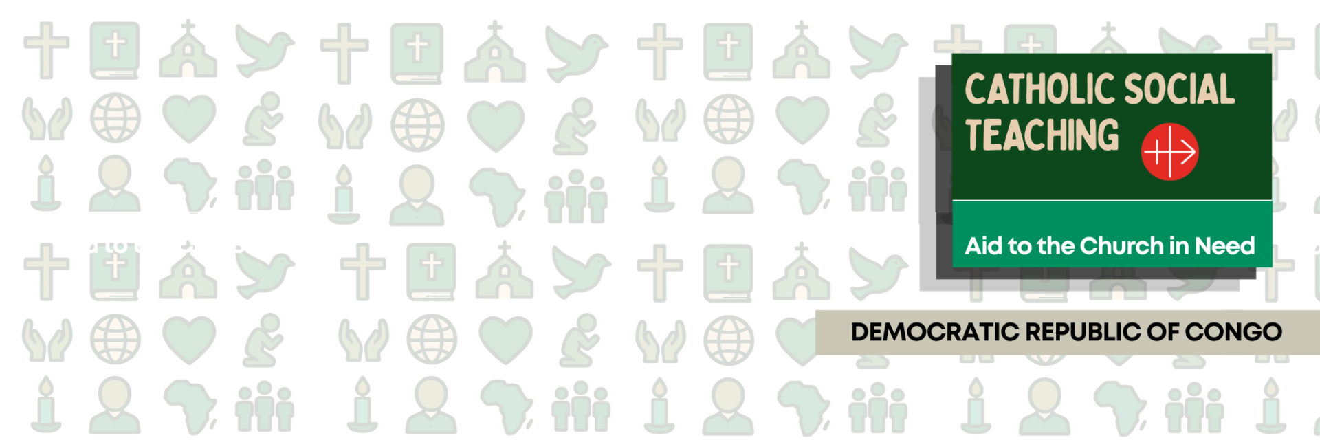 Christian symbols and banner for school lessons