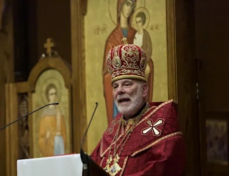 Bishop Kenneth Nowakowski address a congregation