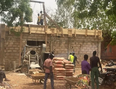 Construction work of a chaplaincy center in Burkina Faso