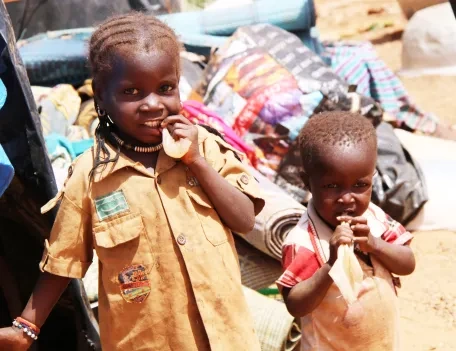 Two children from Burkina Faso in displacement camp