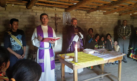 Bishop presiding over a Mass in Mexico