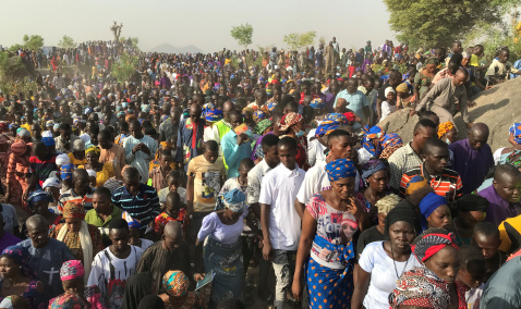 Annual Stations of the Cross with Bishop Oliver Dashe Doeme at the Holy Mountain of the Cross pilgrimage Centre, Whuabazhi