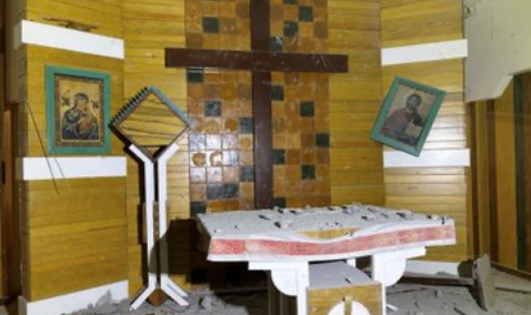 Drone-damaged Blessed McGivney Apartment Complex, Ankawa, Erbil