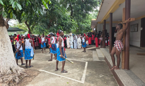 A celebration of the Way of the Cross at Christ the King parish, in Luanda