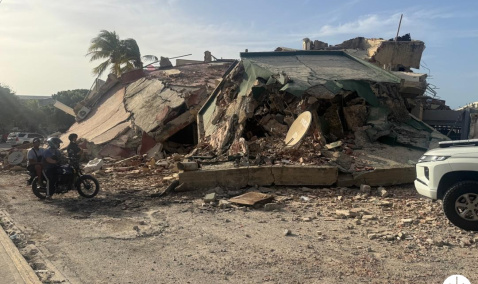 Damage caused by the earthquake in La Guaira, Venezuela 