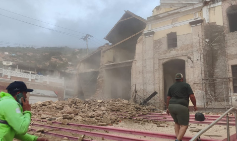 Church of San Sebastian de Maiquetia in La Guaira after the earthquake