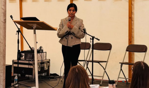 Ribqa Nevash speaking at We Believe Festival in Birmingham