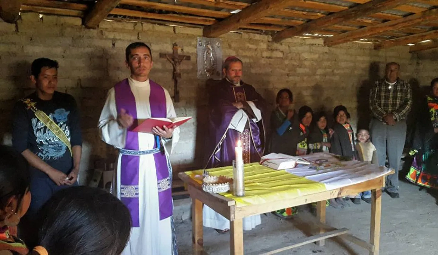 Bishop presiding over a Mass in Mexico