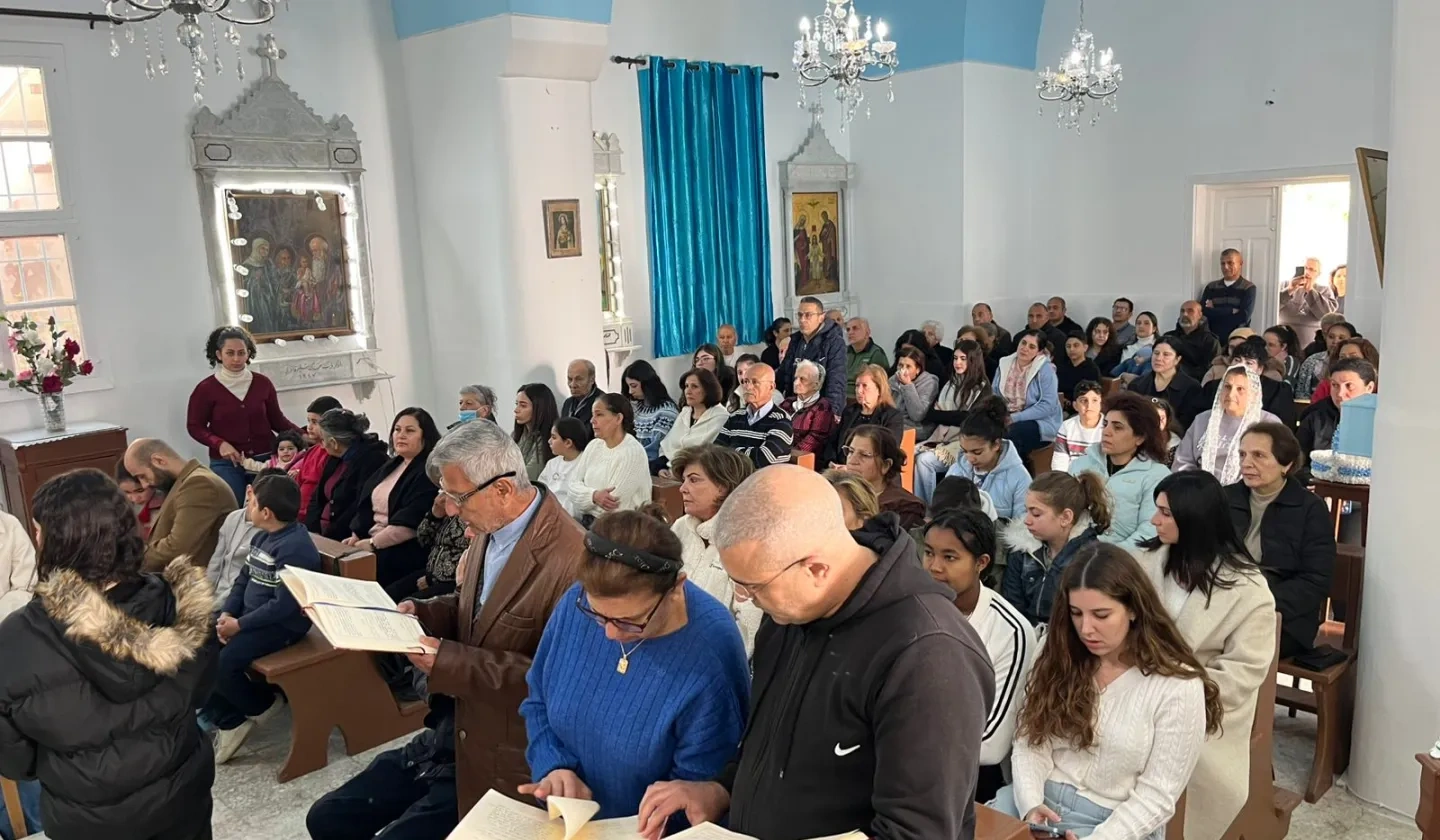 Archbishop Georges Iskandar of Tyre saying Mass 