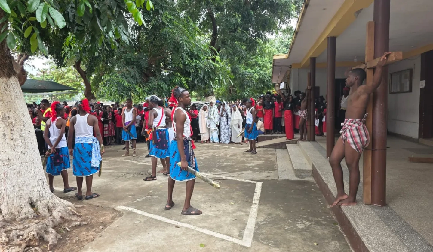A celebration of the Way of the Cross at Christ the King parish, in Luanda