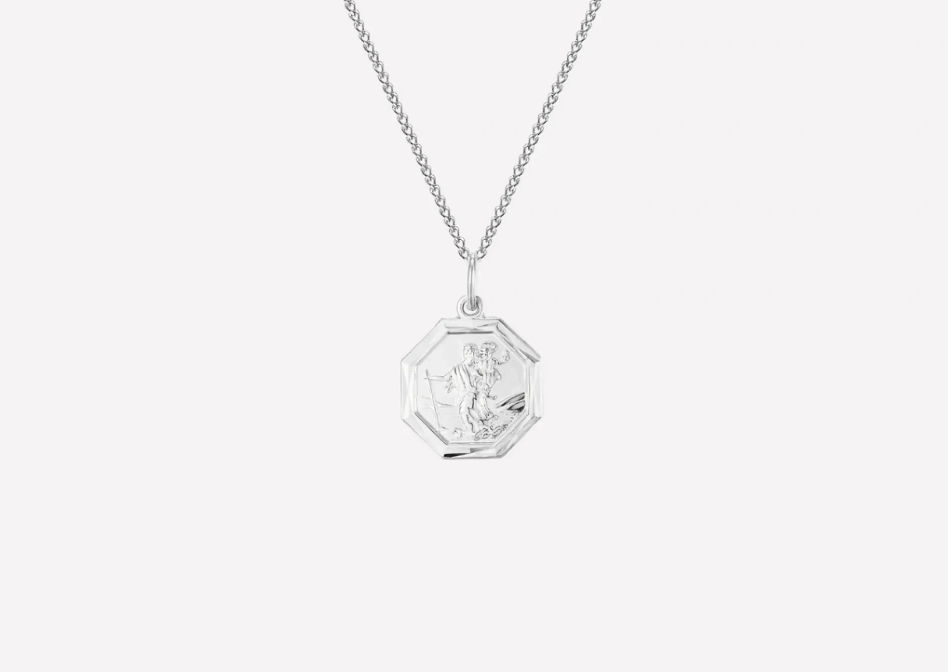 St Christopher Silver Pendant