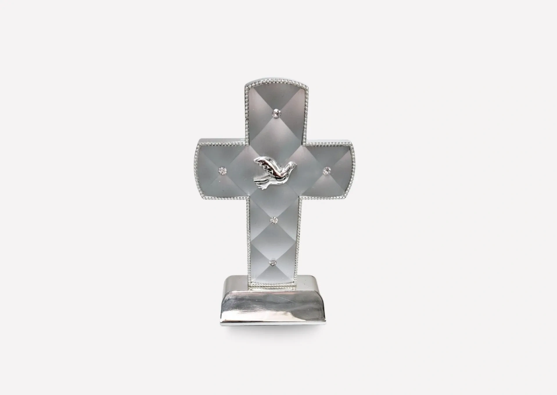 Silver Studded Cross with Communion Motif