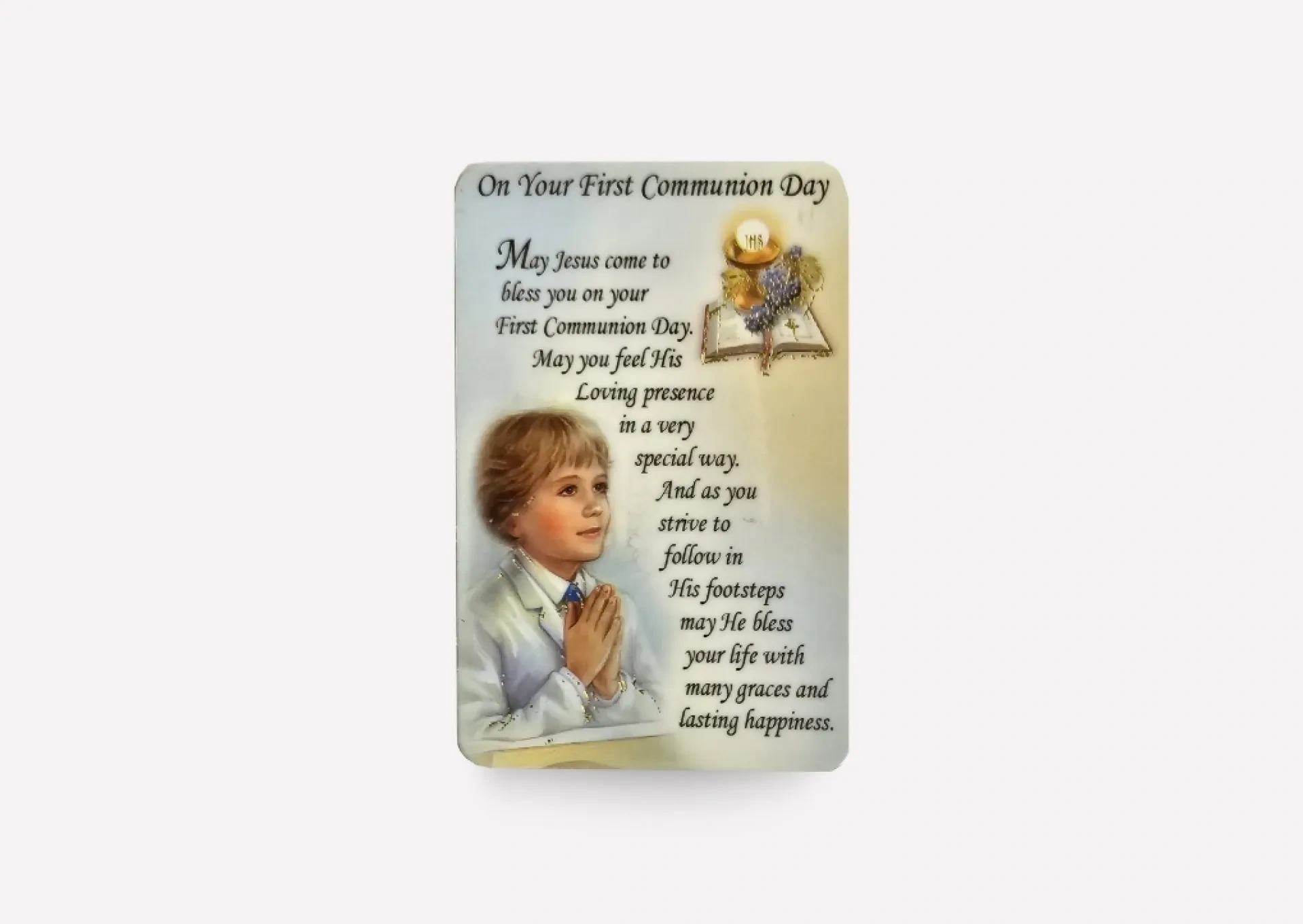 Boys Holy Communion Prayer Card
